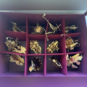 Vintage 1997 Danbury Mint Disney Christmas Gold Ornament Collection Set  of 12